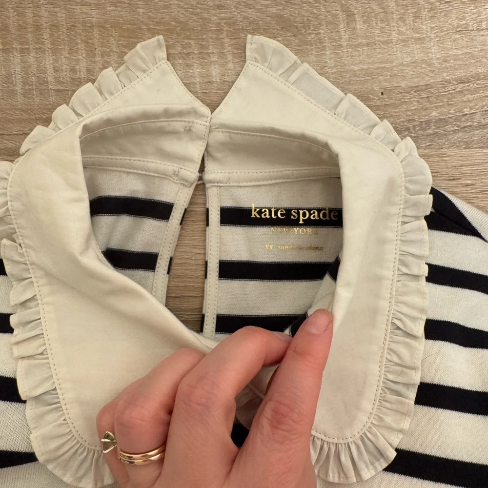 Kate Spade Poplin Collar Striped Tee‎ Dress Women’s Sz Xs Classic